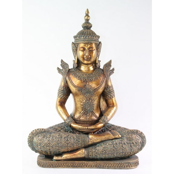 Feng Shui 12" India Bronze Buddha Dhyani Mudra Asian Home Decor. Peace Statues G16516