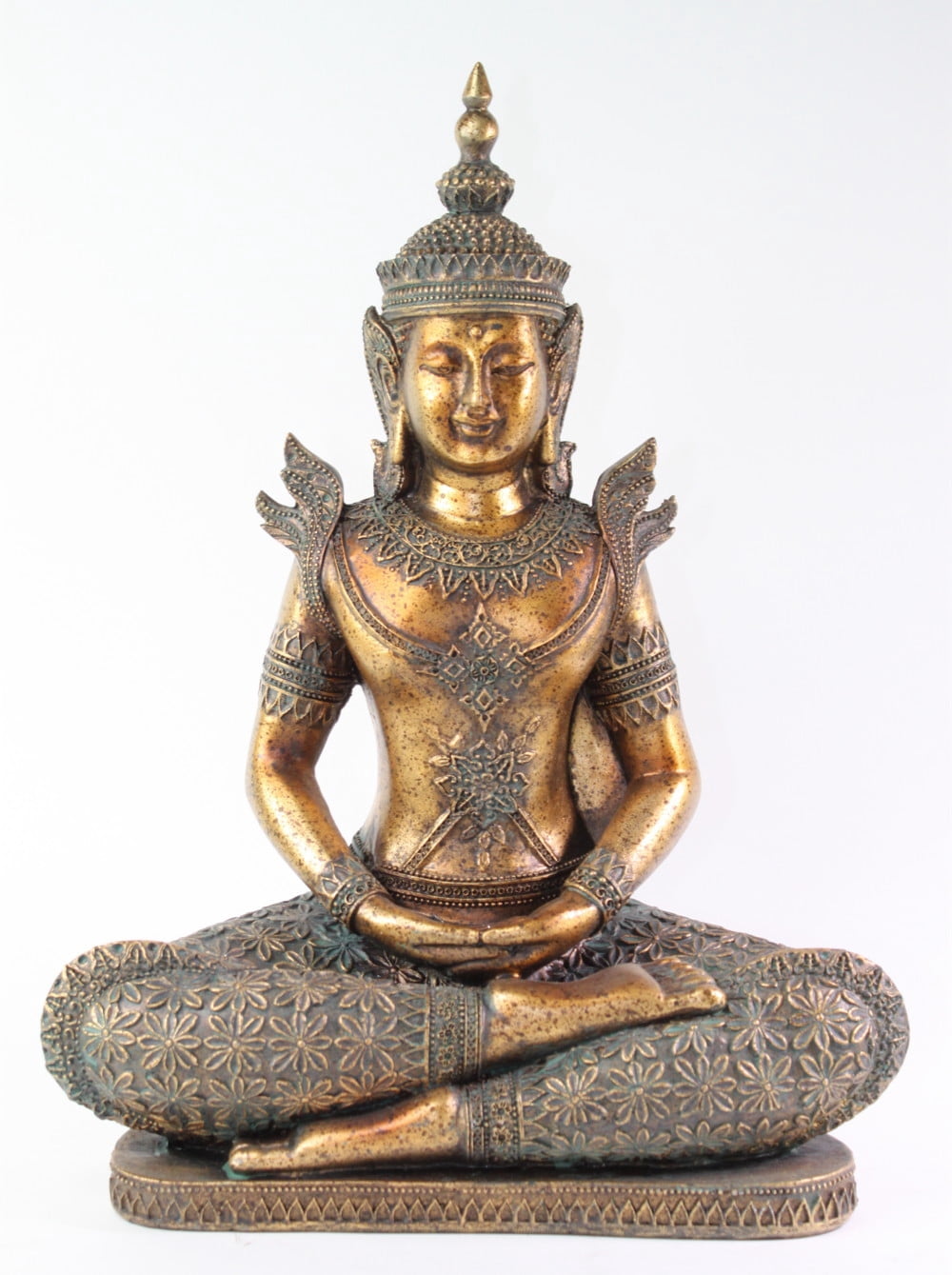 Feng Shui 12" India Bronze Buddha Dhyani Mudra Asian Home Decor. Peace Statues G16516