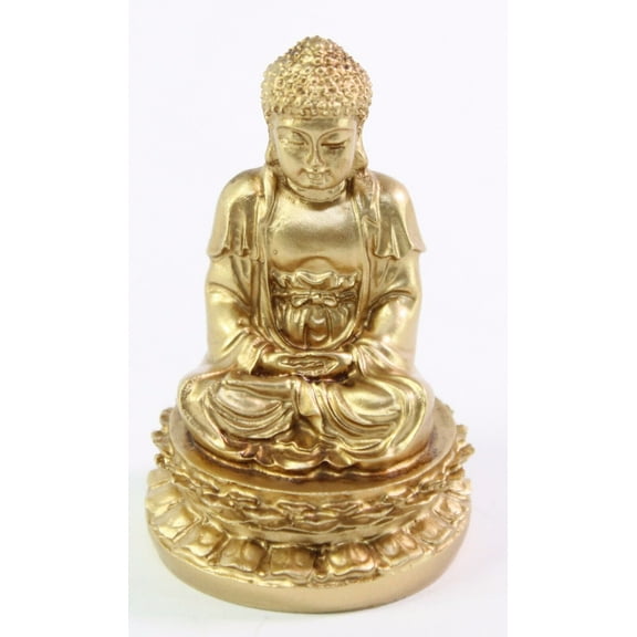 Feng Shui 2" Gold Meditating Buddha Figurine Peace Luck Statue Paperweight Gift G16414