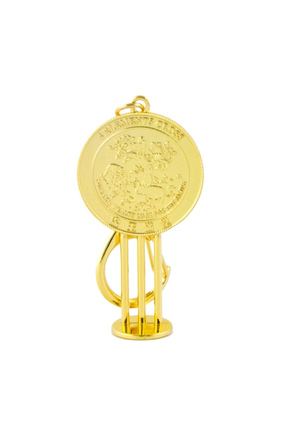 Feng Shui 4 Element Cross Mirror Keychain Amulet
