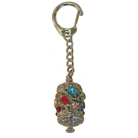 Feng Shui 5 Dzambala Prayer Wheel Keychain