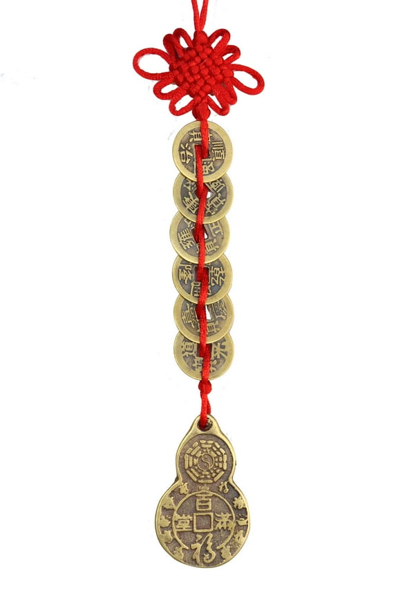 Feng Shui 6-Coin with Wu Lou Charm