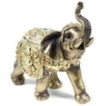 thumbnail image 1 of Feng Shui 7" Bronze Color Elephant Trunk Statue Wealth Lucky Figurine Gift Home Decor, 1 of 2