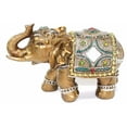 thumbnail image 1 of Feng Shui 7" Medium Gold Color Elegant Elephant Trunk Statue Lucky Figurine House Warming Gift & Home Decor, 1 of 3