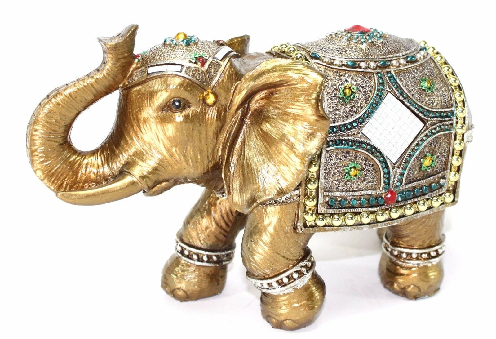 Feng Shui 9" Elegant Elephant Trunk Statue Lucky Figurine Gift & Home Decor G16215