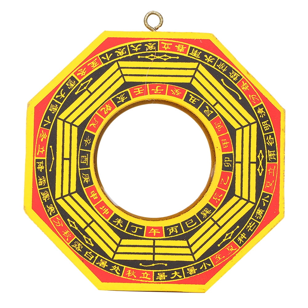 FUNSXBUG Feng Shui Brass Concave Bagua Mirror – 7 Inch, Positive Energy, Wealth Luck – Hang Above Front Door