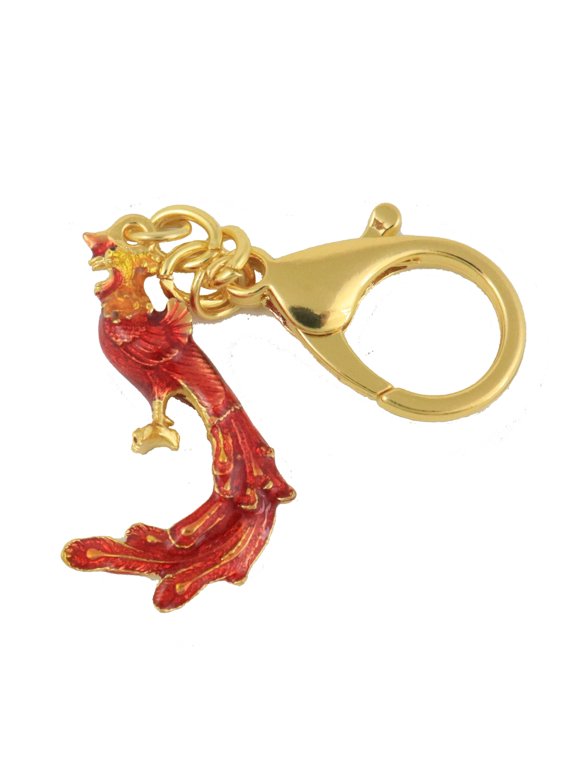 Feng Shui Bejeweled Rising Phoenix Amulet Keychain