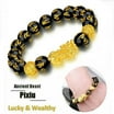 Obsidian Bracelet Feng Shui Black Obsidian Wealth Bracelet With Golden Pi Xiu Lucky Wealthy Amulet Bracelet,Bangle Attract Wealth And Good Luck (#93 Feng Shui Bracelet For Men - Foto 7