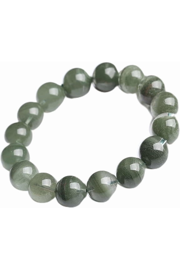 Feng Shui Bracelet,Feng Shui Wealth Crystal Bracelet Green Phantom Quartz Crystal Bracelet Crystal Amulet Talisman for Prosperity Money Good Luck,8MM(14mm)