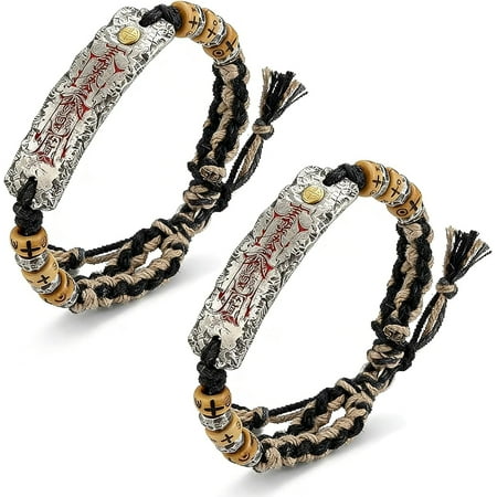 Feng Shui Bracelet for Men & Women – Braided Talisman Protection Bracelet for Good Luck, Wealth & Positive Energy, Chinese Taoist Inspired Spiritual Jewelry(XX-2PCS)