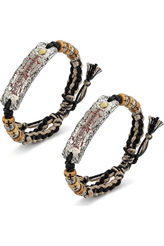 Feng Shui Bracelet for Men & Women Braided Talisman Protection Bracelet for Good Luck, Wealth & Positive Energy, Chinese Taoist Inspired Spiritual Jewelry(XX-2PCS)