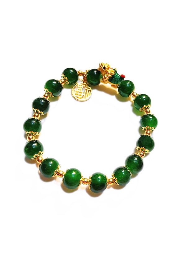 Feng Shui Bracelet Wealth Lucky Dragon Fu Letter Charm Beaded Bracelets Chinese Year of Dragon Gold Luck Friendship Bracelets Jewelry Gift