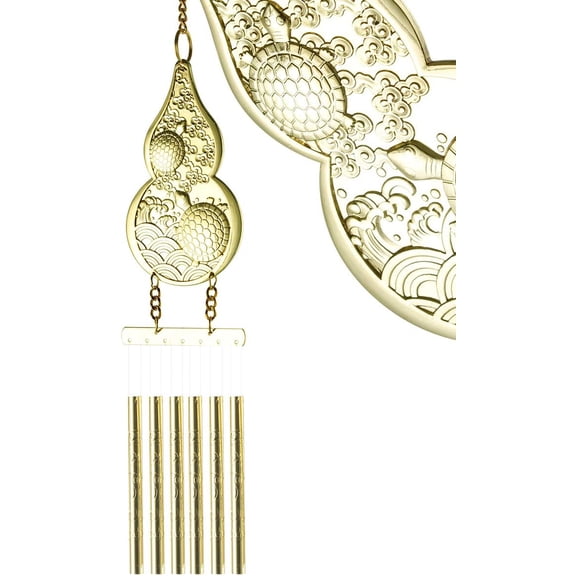 Feng Shui Brass Gourd, Wu Lou, Hu Lu, Lou Shui 6 Rod Windchime