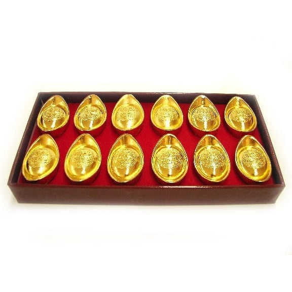 Feng Shui Brass Metal Golden Ingots for Wealth