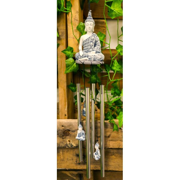 Feng Shui Buddhism Buddha Amitabha Meditating In Mudra Figurine Wind Chime Decor