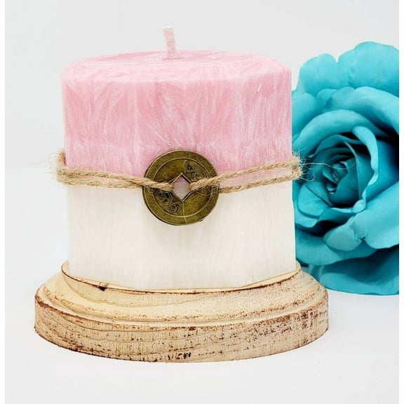 Feng Shui Candle with hidden crystals, Money and Abundance Candle