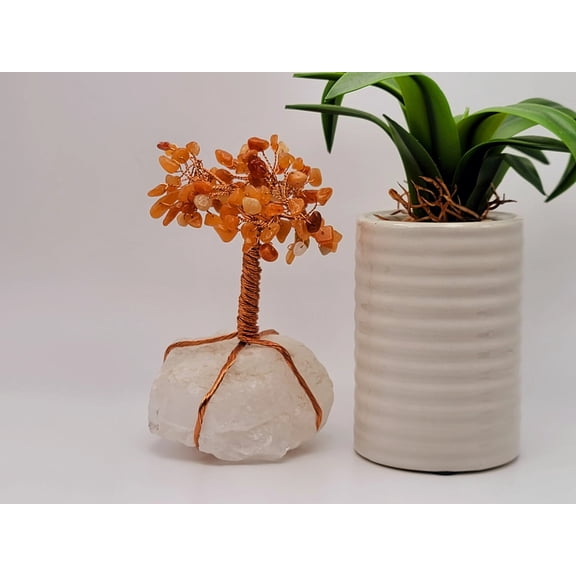 Feng Shui Carnelian Crystal Tree Handmade Genuine crystals