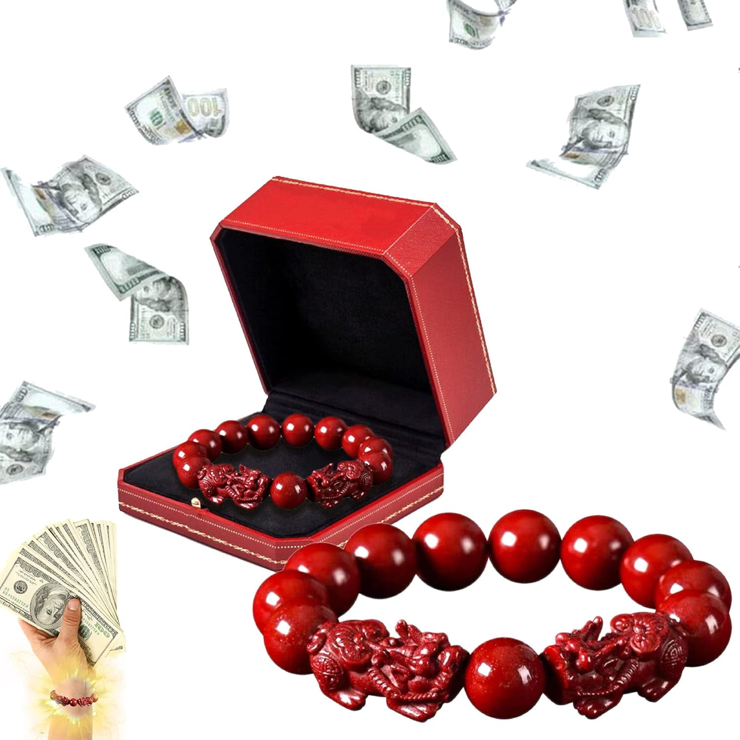 2 stks Feng Shui Cinnabar Armband Voor Mannen & Vrouwen Rode