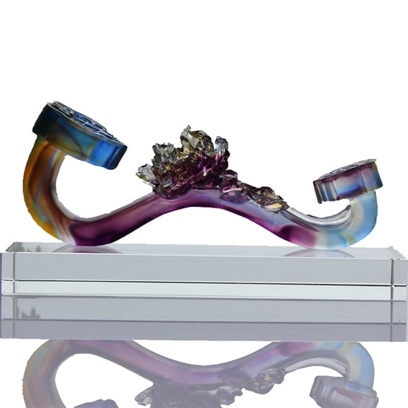 Feng Shui Colored Glaze Ruyi Statue, Chinese Charm of Prosperity Home Decoration, Best Birthday Present