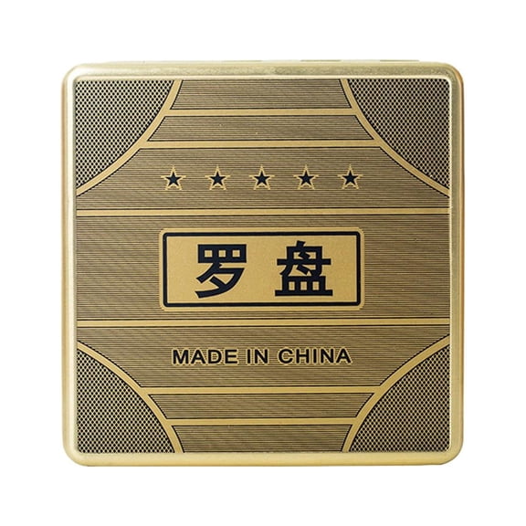 Feng Shui Compass Luo Pan Vintage Easy Using Professional High Precision Sturdy Small Chinese Compass Luck for Hiking Camping Gift 12cm