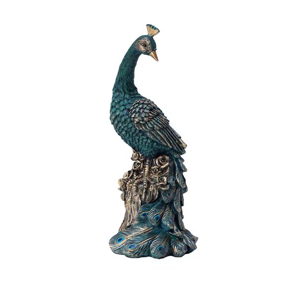 Feng Shui Creative Peacock Statues,Resin Bird Sculpture Living Room, Bed Room And Office Handicraft Porch Decoration Statue