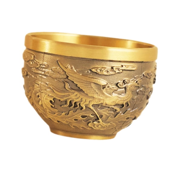 Feng Shui Decorative Bowl Brass Treasure Basin Retro Table Centerpiece for Office Home Festival Use
