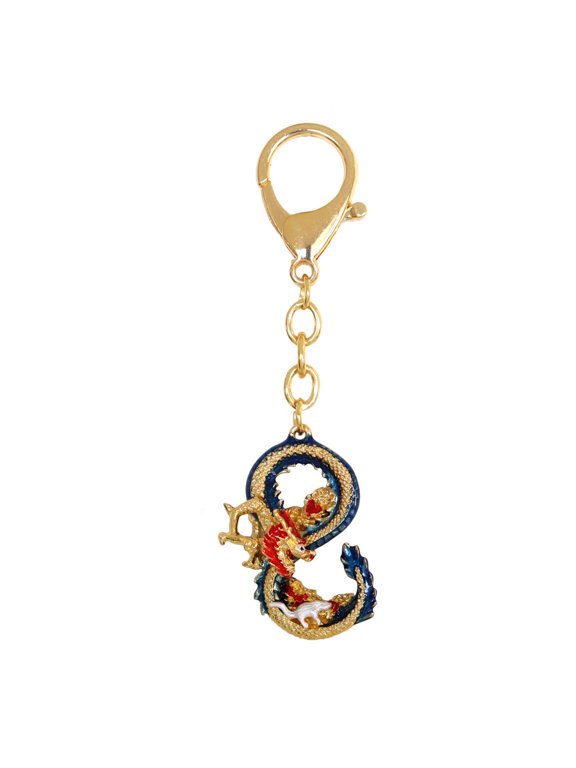 Feng Shui Dragon & Rat Prosperity Number 8 Keychain