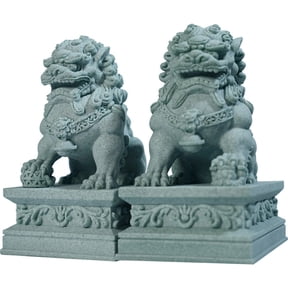 Feng Shui Foo Dogs, Asian Stone Peking Lion Feng Shui Statue Home Decoration Evil Energy Protection