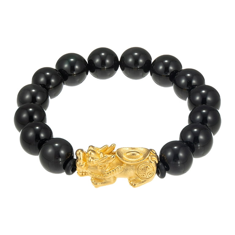 Black obsidian lucky bracelet outlet