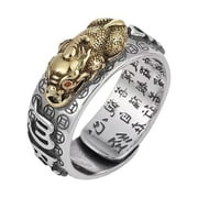 Feng Shui Gold Plated Wealths Luckys Open Rings Buddhist Adjustable Rings A2E0