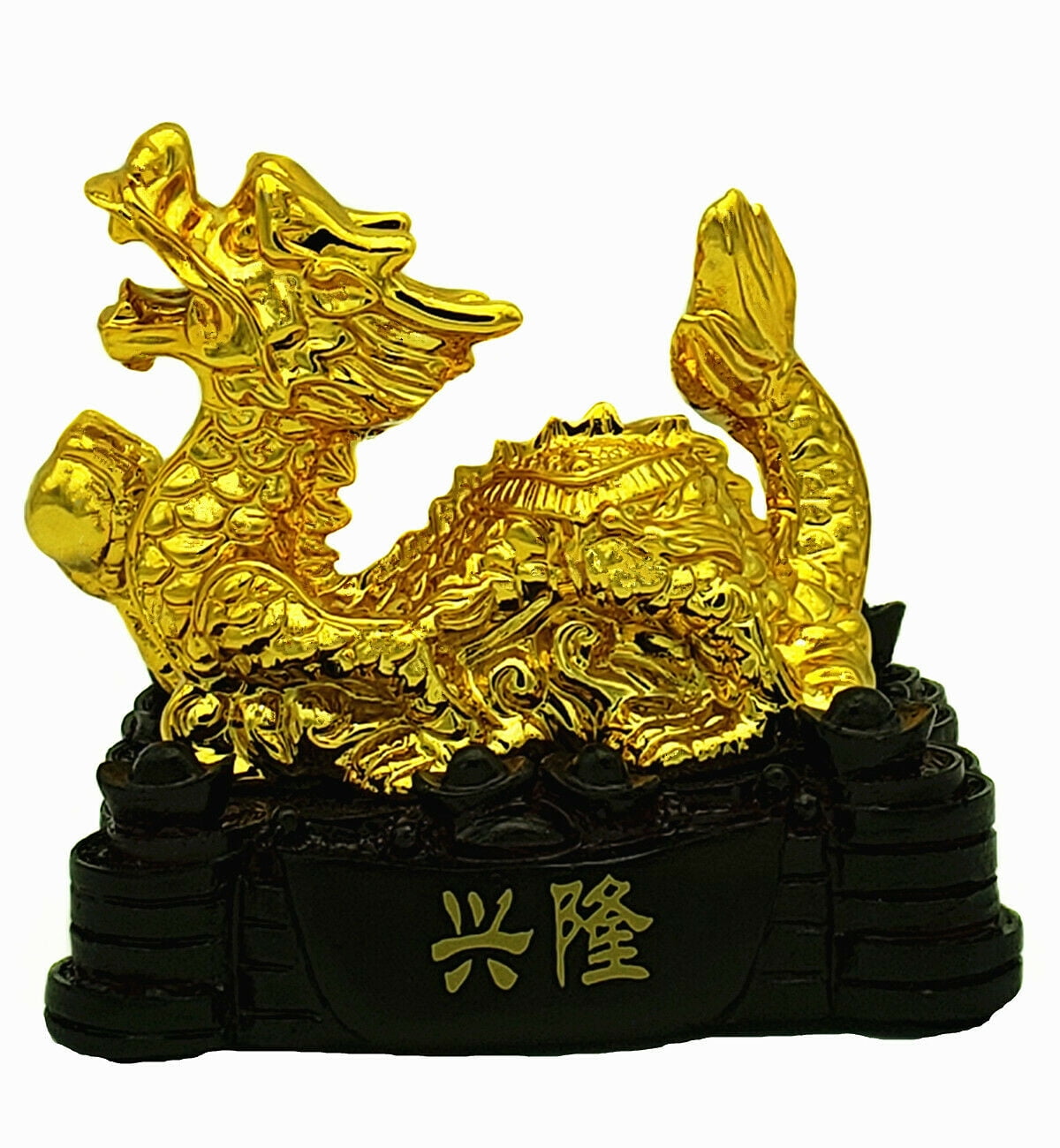 Baluue 2024 Chinese New Year Dragon Statue Wood Dragon Figurine Fengshui  Zodiac Dragon Sculpture Year of The Dragon Tabletop Wealth Luck Success