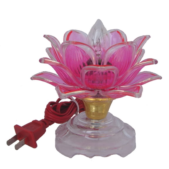Feng Shui Import 5" Lotus Buddha Glass Table Lamp