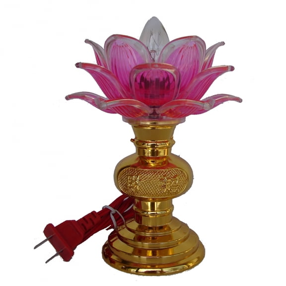 Feng Shui Import 6.75" Buddha Table Lamp with Lotus Glass Shade