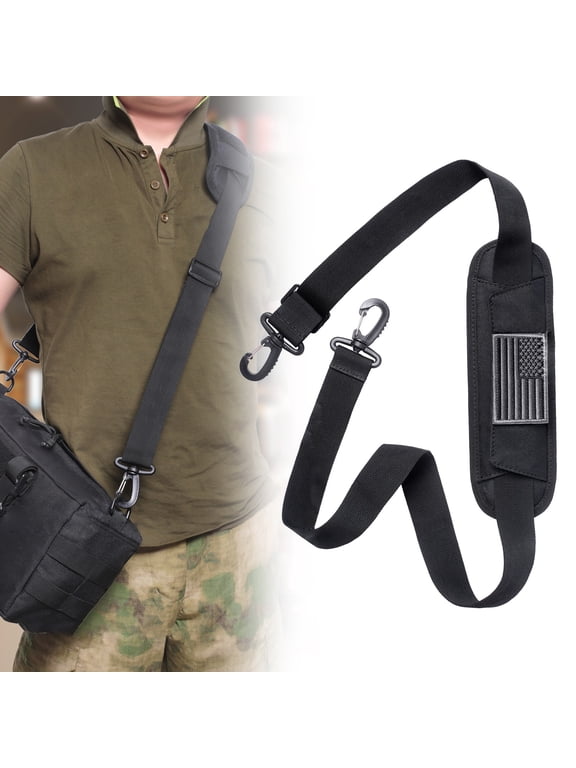 Adjustable Black Shoulder Strap with Thick Padded for HandbagUniversal Crossbody Strap for Messenger And Laptop BagHeavy Duty Luggage Strap with Swivel Hook