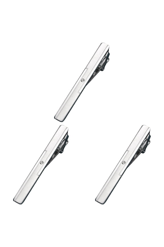 Alloy Metal Tie Clip for Business Formal Wear,Silver Spring Loaded Necktie Bar Pin,Men Fashion Tie Pin with Horizontal Slide Clasp