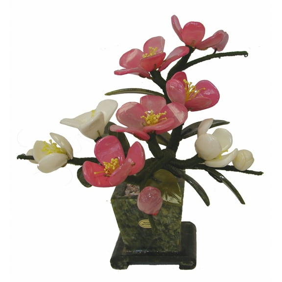 Jade Peony Bouquet with Jade Vase