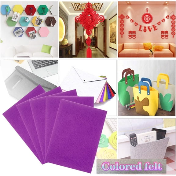 Feng Shui Import Colored Craft Felt Sheets 9x12 Inch 3mm Thick，Stiffened Non Woven Fabric for Sewing and DIY Projects，Polyester Felt for Bulletin Boards and Kids Art Activities