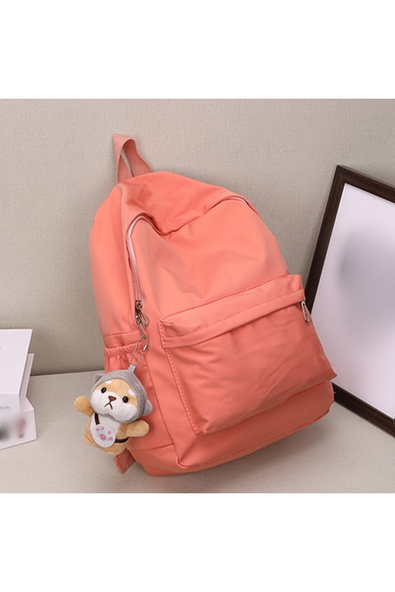 Large Capacity Nylon Backpack for School and Travel,Lightweight Adjustable Shoulder Bag for Hiking and Camping,Durable Solid Color Student Bookbag for Daily Commute