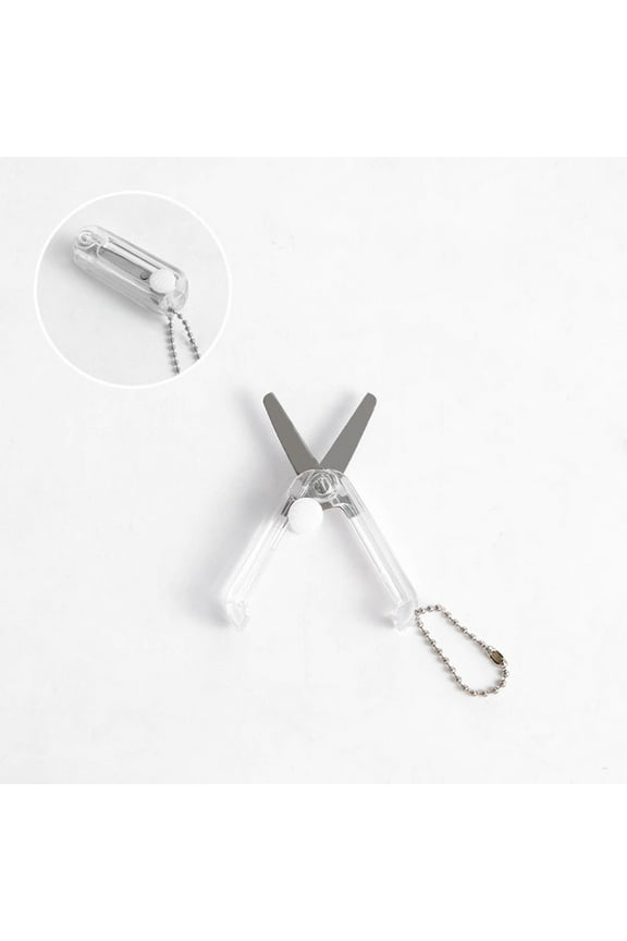 Mini Folding Scissors with Key Chain Retractable,Portable Pocket Travel Scissors for Scrapbooking,Morandi Color Small Foldable Scissors for Crafting