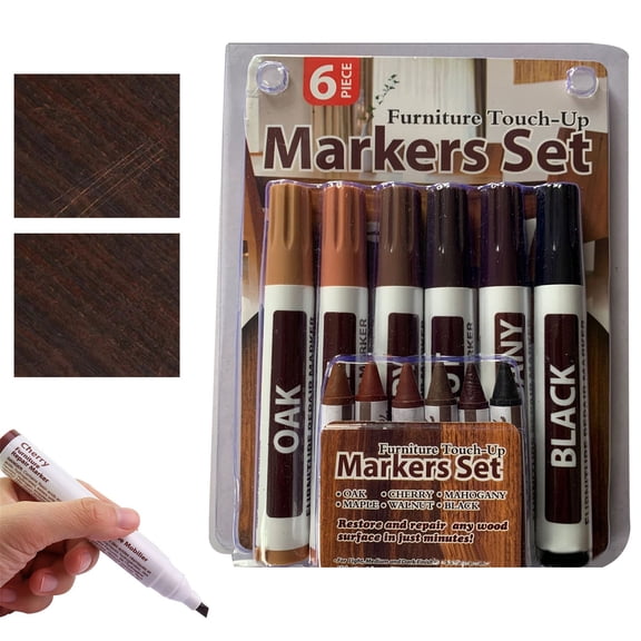 Feng Shui Import Multi Function Furniture Scratch Repair Pen for Home,Floor And Furniture Crayon Marker Pen for Touch Up,Odorless Conical Tip Paint Pen for Wood Surface