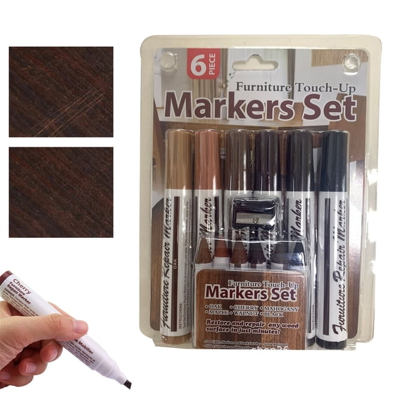 Feng Shui Import Multi Function Furniture Scratch Repair Pen for Home,Floor And Furniture Crayon Marker Pen for Touch Up,Odorless Conical Tip Paint Pen for Wood Surface