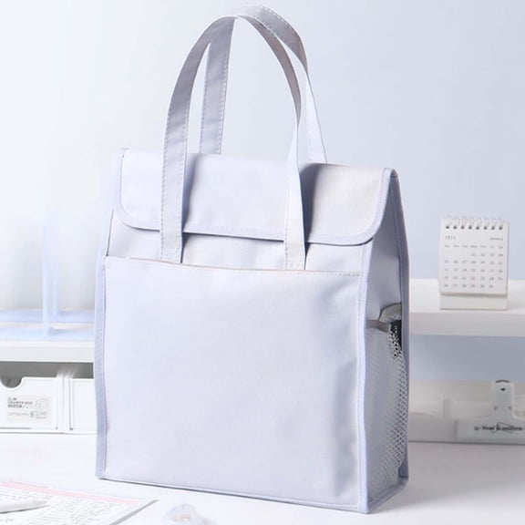 Feng Shui Import Portable File Folder Tote Bag with Handle for Home,Folding Document Organizer Box for Letter Size,Heavy Duty Cloth File Carrier for Office And School