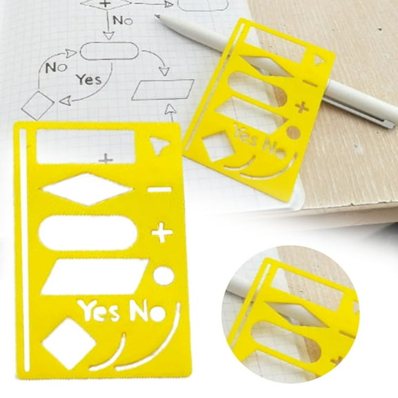 Feng Shui Import Portable PVC Flowchart Template for Note Taking,Reusable Plastic Planning Tool for Project Management,Compact Workflow Stencil for Students and Professionals