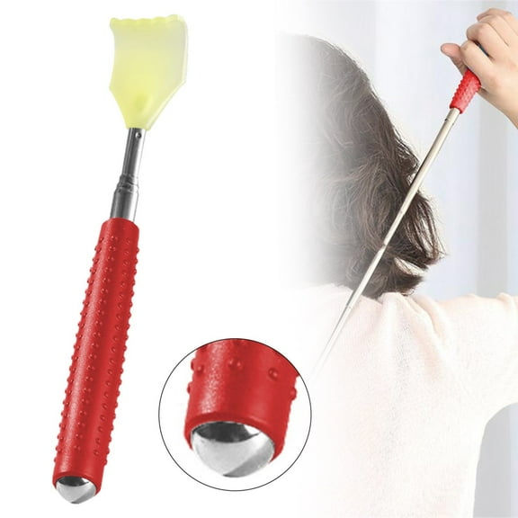 Feng Shui Import Retractable Stainless Steel Back Scratcher With Rolling Balls,Multi Functional Massage Tool For Back And Body,Telescopic Hand Held Itch Reliever For Home