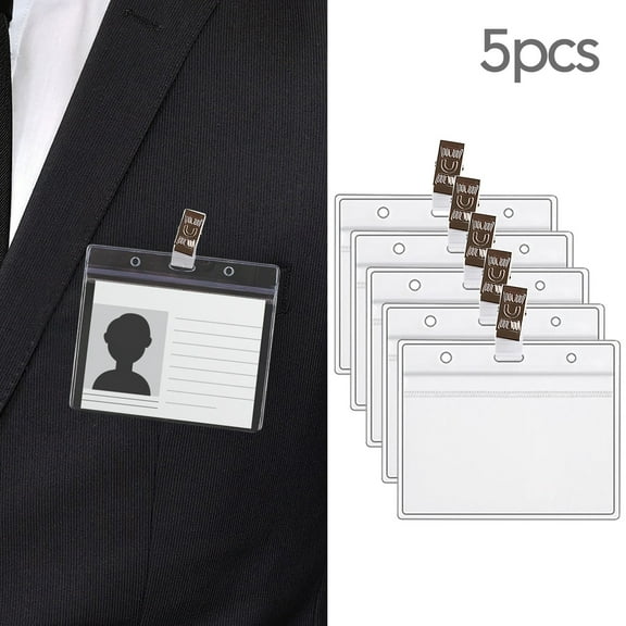 Feng Shui Import Waterproof PVC Soft Card Case For Vaccination Card,Horizontal Top Insert Badge Holder With Thumb Slip,10 Pack Reusable ID Card Protector For Lanyard