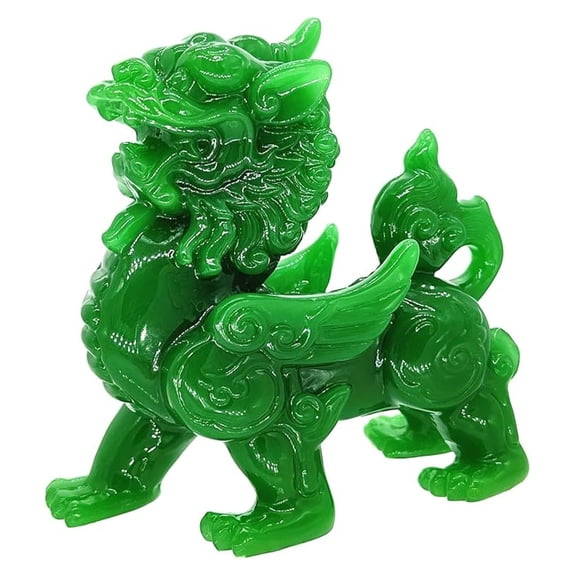 Feng Shui Jade Green Color Pi Yao/Pi Xiu/Bi Xie Statue Figurine Decoration Gift for Wealth-wr