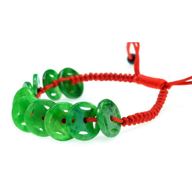 Feng Shui Jade Stone Coin Bracelet Good for Luck and Prosperity