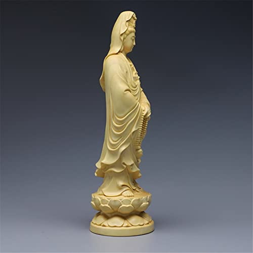 Feng Shui Kuan yin Buddha Statue Hand Carved Luck Quan Yin Statue Wealth Guan Yin Statue Wooden Home Desktop Decoration Gifts