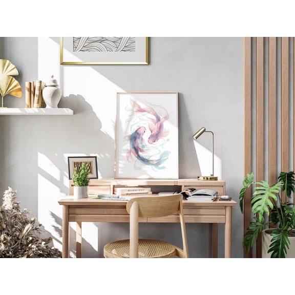 Feng Shui Living Koi Fish Soft Pastel Colors Zen Atmosphere Bedroom Picture Poster Unframed Paper Print