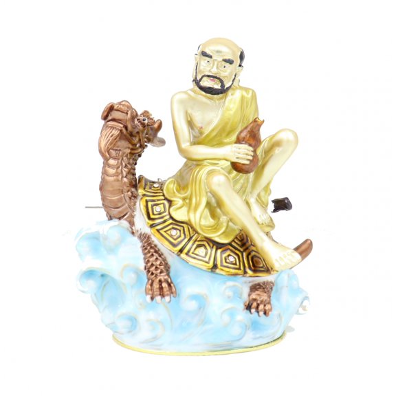 Feng Shui Lou Han Sitting on Dragon Tortoise